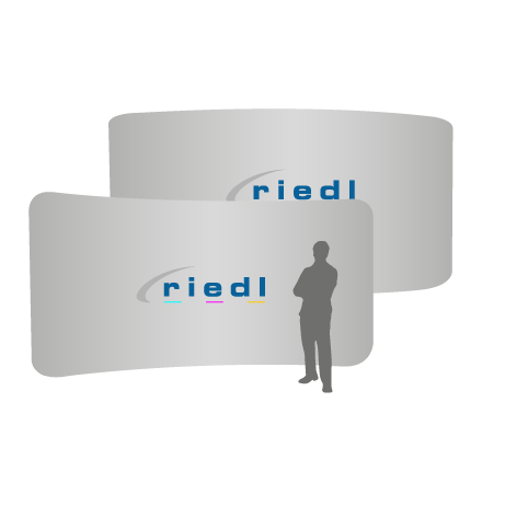 Textilwand ALU | 600er gebogen | beidseitig bedruckt